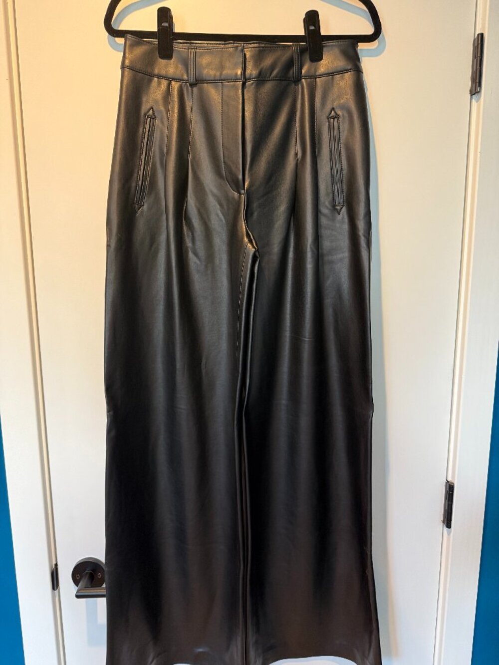 Veronica Beard Rennert Wide-Leg Vegan Leather NWT